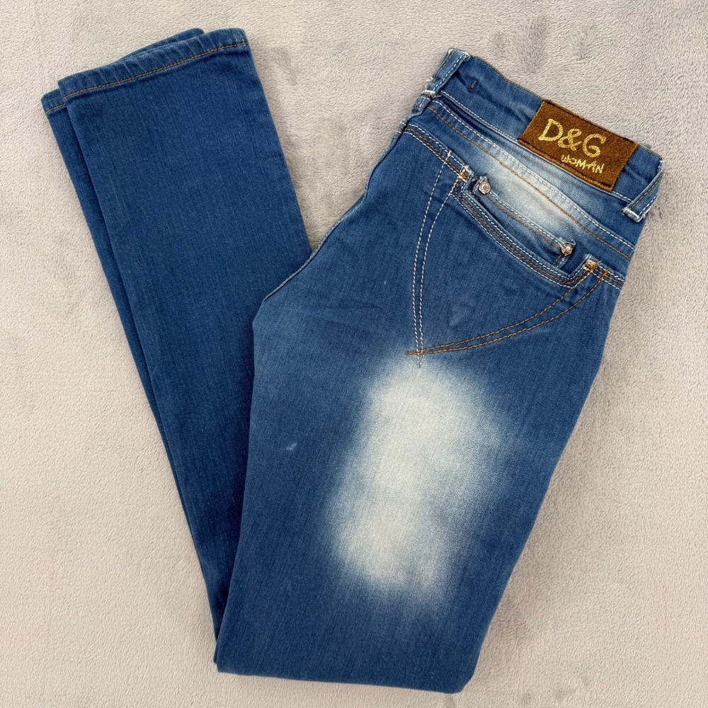 Vintage D&G Dolce & Gabbana Y2K Low Rise Tight Jeans Italy Womens 29 MOD:010